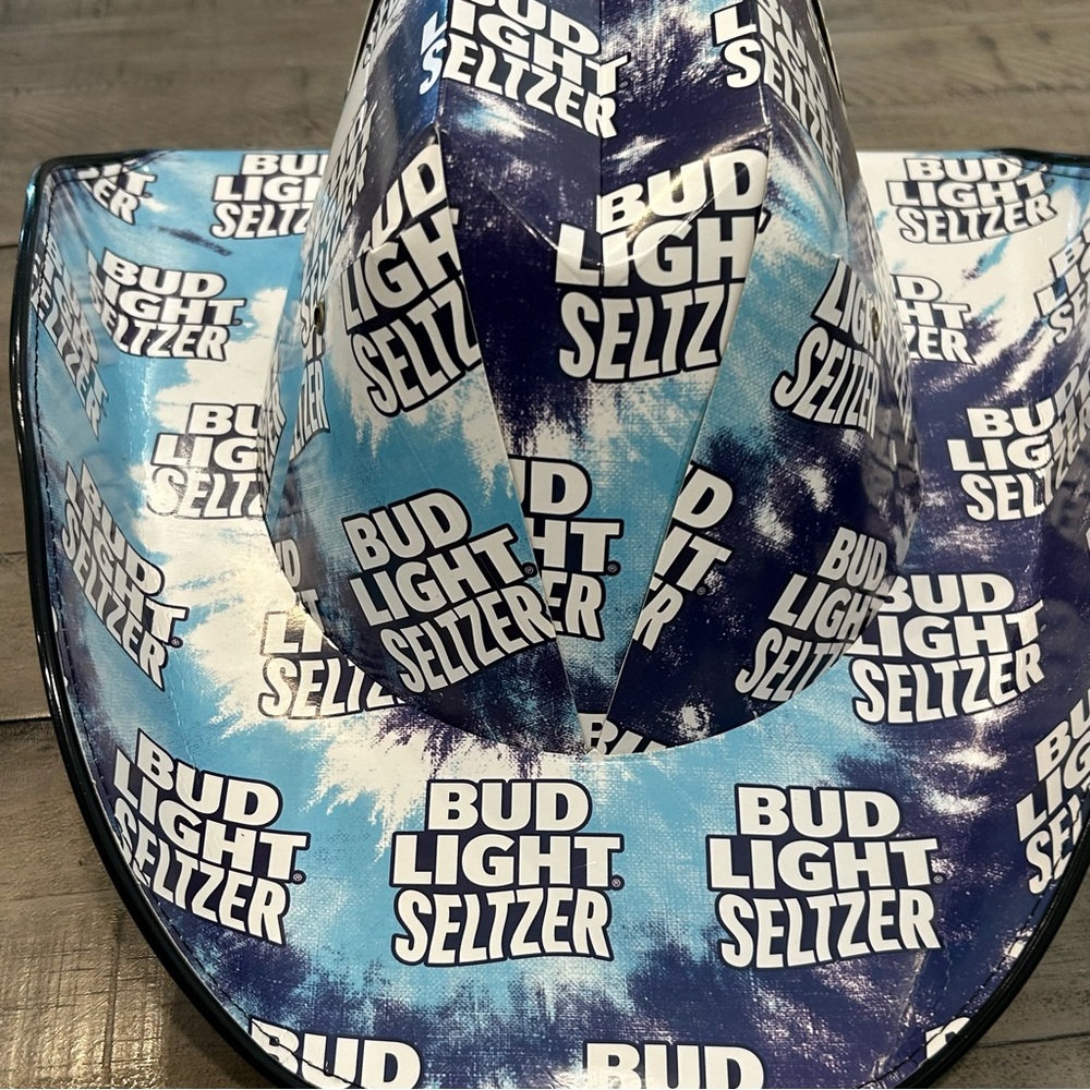 New Budweiser Cowboy Hat Bud Light Seltzer Recycled Beer Box One Size Fits Most - Picture 7 of 7